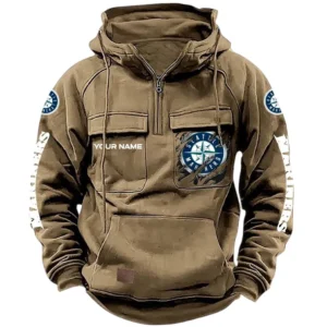 Seattle Mariners Tactical Quarter Zip Hoodie, All Over Print Tactical Quarter Zip Hoodie Seattle Mariners DMLB130722051 - Black