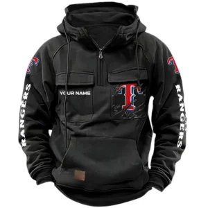Texas Rangers Tactical Quarter Zip Hoodie, All Over Print Tactical Quarter Zip Hoodie Texas Rangers DMLB130722052 - khaki