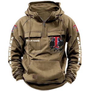 Texas Rangers Tactical Quarter Zip Hoodie, All Over Print Tactical Quarter Zip Hoodie Texas Rangers DMLB130722052 - Black