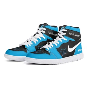 Miami Marlins Air Jordan 1 High, All Over Print Air Jordan 1 High Miami Marlins DMLB132732038