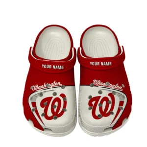 Washington Nationals Crocs, All Over Print Crocs Washington Nationals DMLB138732030 - White