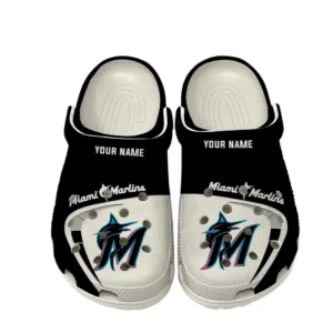 Miami Marlins Crocs, All Over Print Crocs Miami Marlins DMLB138732032 - White