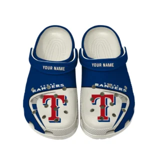 Texas Rangers Crocs, All Over Print Crocs Texas Rangers DMLB138732033 - White