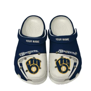 Milwaukee Brewers Crocs, All Over Print Crocs Milwaukee Brewers DMLB138732041 - White