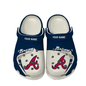 Atlanta Braves Crocs, All Over Print Crocs Atlanta Braves DMLB138732053 - White