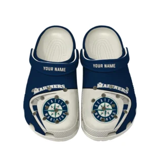 Seattle Mariners Crocs, All Over Print Crocs Seattle Mariners DMLB138732054 - White