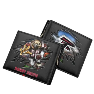 Atlanta Falcons Horizontal Leather Wallet, All Over Print Horizontal Leather Wallet Atlanta Falcons DNFL114732028 - Black