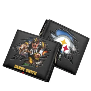 Pittsburgh Steelers Horizontal Leather Wallet, All Over Print Horizontal Leather Wallet Pittsburgh Steelers DNFL114732029 - Black