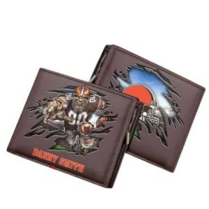 Cleveland Browns Horizontal Leather Wallet, All Over Print Horizontal Leather Wallet Cleveland Browns DNFL114732030 - Brown
