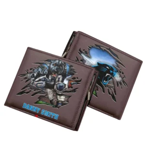 Carolina Panthers Horizontal Leather Wallet, All Over Print Horizontal Leather Wallet Carolina Panthers DNFL114732033 - Brown