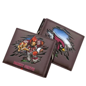 Arizona Cardinals Horizontal Leather Wallet, All Over Print Horizontal Leather Wallet Arizona Cardinals DNFL114732042 - Brown