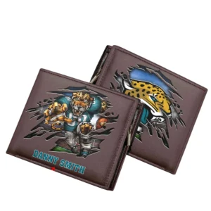 Jacksonville Jaguars Horizontal Leather Wallet, All Over Print Horizontal Leather Wallet Jacksonville Jaguars DNFL114732044 - Brown