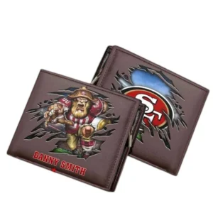 San Francisco 49ers Horizontal Leather Wallet, All Over Print Horizontal Leather Wallet San Francisco 49ers DNFL114732047 - Brown