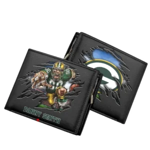 Green Bay Packers Horizontal Leather Wallet, All Over Print Horizontal Leather Wallet Green Bay Packers DNFL114732053 - Black