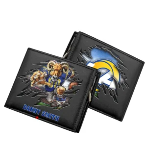 Los Angeles Rams Horizontal Leather Wallet, All Over Print Horizontal Leather Wallet Los Angeles Rams DNFL114732054 - Black