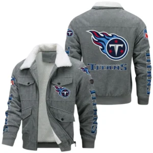 Tennessee Titans Thickened Corduroy Jacket, All Over Print Thickened Corduroy Jacket Tennessee Titans DNFL121772058 - Gray
