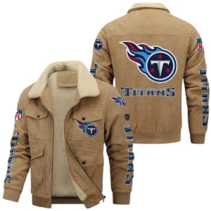 Tennessee Titans Thickened Corduroy Jacket, All Over Print Thickened Corduroy Jacket Tennessee Titans DNFL121772058 - Khaki
