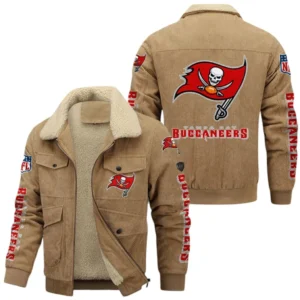 Tampa Bay Buccaneers Thickened Corduroy Jacket, All Over Print Thickened Corduroy Jacket Tampa Bay Buccaneers DNFL121772068 - Khaki