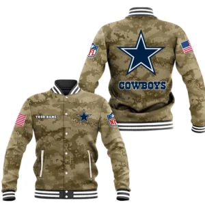 Dallas Cowboys Baseball Jacket, All Over Print Baseball Jacket Dallas Cowboys DNFL128792025 - Brown