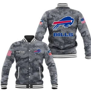 Buffalo Bills Baseball Jacket, All Over Print Baseball Jacket Buffalo Bills DNFL128792027 - Black