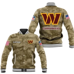 Washington Commanders Baseball Jacket, All Over Print Baseball Jacket Washington Commanders DNFL128792029 - Brown