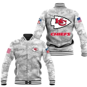 Kansas City Chiefs Baseball Jacket, All Over Print Baseball Jacket Kansas City Chiefs DNFL128792030 - White