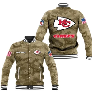 Kansas City Chiefs Baseball Jacket, All Over Print Baseball Jacket Kansas City Chiefs DNFL128792030 - Brown