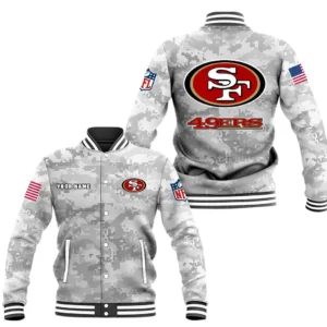 San Francisco 49ers Baseball Jacket, All Over Print Baseball Jacket San Francisco 49ers DNFL128792032 - White