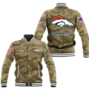 Denver Broncos Baseball Jacket, All Over Print Baseball Jacket Denver Broncos DNFL128792035 - Brown