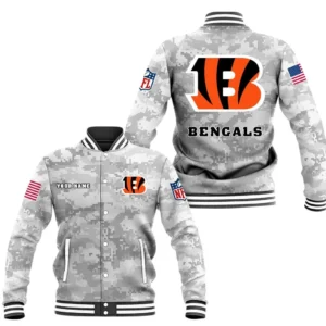Cincinnati Bengals Baseball Jacket, All Over Print Baseball Jacket Cincinnati Bengals DNFL128792036 - White