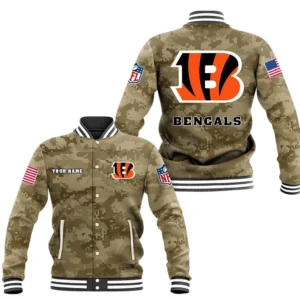 Cincinnati Bengals Baseball Jacket, All Over Print Baseball Jacket Cincinnati Bengals DNFL128792036 - Brown