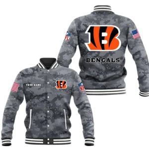 Cincinnati Bengals Baseball Jacket, All Over Print Baseball Jacket Cincinnati Bengals DNFL128792036 - Black