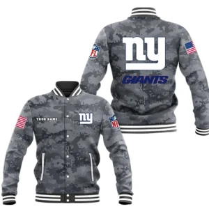New York Giants Baseball Jacket, All Over Print Baseball Jacket New York Giants DNFL128792037 - Black
