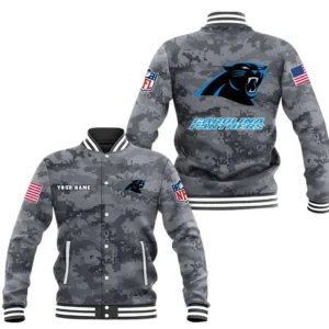 Carolina Panthers Baseball Jacket, All Over Print Baseball Jacket Carolina Panthers DNFL128792038 - Black