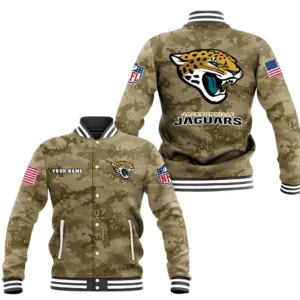 Jacksonville Jaguars Baseball Jacket, All Over Print Baseball Jacket Jacksonville Jaguars DNFL128792041 - Brown