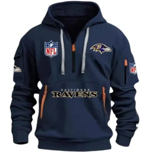 Baltimore Ravens Hoodie Half Zipper, All Over Print Hoodie Half Zipper Baltimore Ravens DNFL1337102027 - Navy