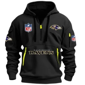 Baltimore Ravens Hoodie Half Zipper, All Over Print Hoodie Half Zipper Baltimore Ravens DNFL1337102027 - Black