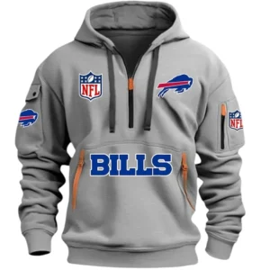 Buffalo Bills Hoodie Half Zipper, All Over Print Hoodie Half Zipper Buffalo Bills DNFL1337102029 - Grey