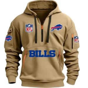 Buffalo Bills Hoodie Half Zipper, All Over Print Hoodie Half Zipper Buffalo Bills DNFL1337102029 - Khaki