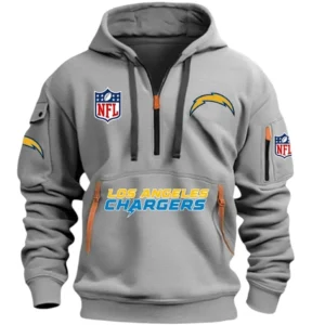 Los Angeles Chargers Hoodie Half Zipper, All Over Print Hoodie Half Zipper Los Angeles Chargers DNFL1337102032 - Grey