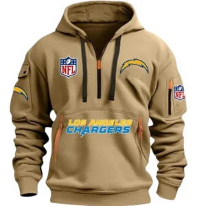 Los Angeles Chargers Hoodie Half Zipper, All Over Print Hoodie Half Zipper Los Angeles Chargers DNFL1337102032 - Khaki