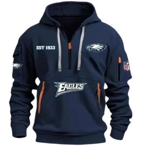 Philadelphia Eagles Hoodie Half Zipper, All Over Print Hoodie Half Zipper Philadelphia Eagles DNFL1337102038 - Navy
