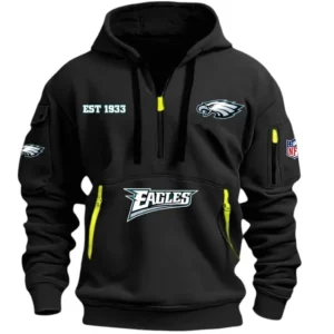 Philadelphia Eagles Hoodie Half Zipper, All Over Print Hoodie Half Zipper Philadelphia Eagles DNFL1337102038 - Black