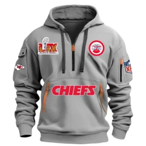 Kansas City Chiefs Hoodie Half Zipper, All Over Print Hoodie Half Zipper Kansas City Chiefs DNFL1337102043 - Grey