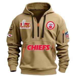 Kansas City Chiefs Hoodie Half Zipper, All Over Print Hoodie Half Zipper Kansas City Chiefs DNFL1337102043 - Khaki