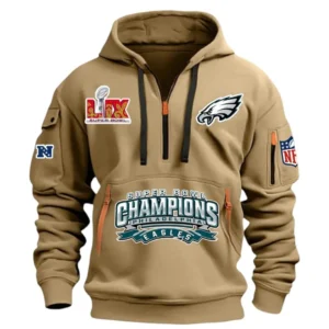 Philadelphia Eagles Hoodie Half Zipper, All Over Print Hoodie Half Zipper Philadelphia Eagles DNFL1337102044 - Khaki