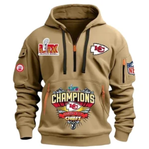 Kansas City Chiefs Hoodie Half Zipper, All Over Print Hoodie Half Zipper Kansas City Chiefs DNFL1337102045 - Khaki