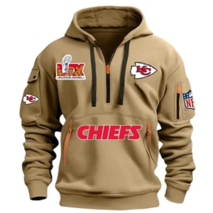 Kansas City Chiefs Hoodie Half Zipper, All Over Print Hoodie Half Zipper Kansas City Chiefs DNFL1337102047 - Khaki