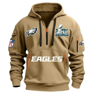Philadelphia Eagles Hoodie Half Zipper, All Over Print Hoodie Half Zipper Philadelphia Eagles DNFL1337102048 - Khaki