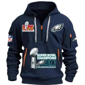 Philadelphia Eagles Hoodie Half Zipper, All Over Print Hoodie Half Zipper Philadelphia Eagles DNFL1337102054 - Navy